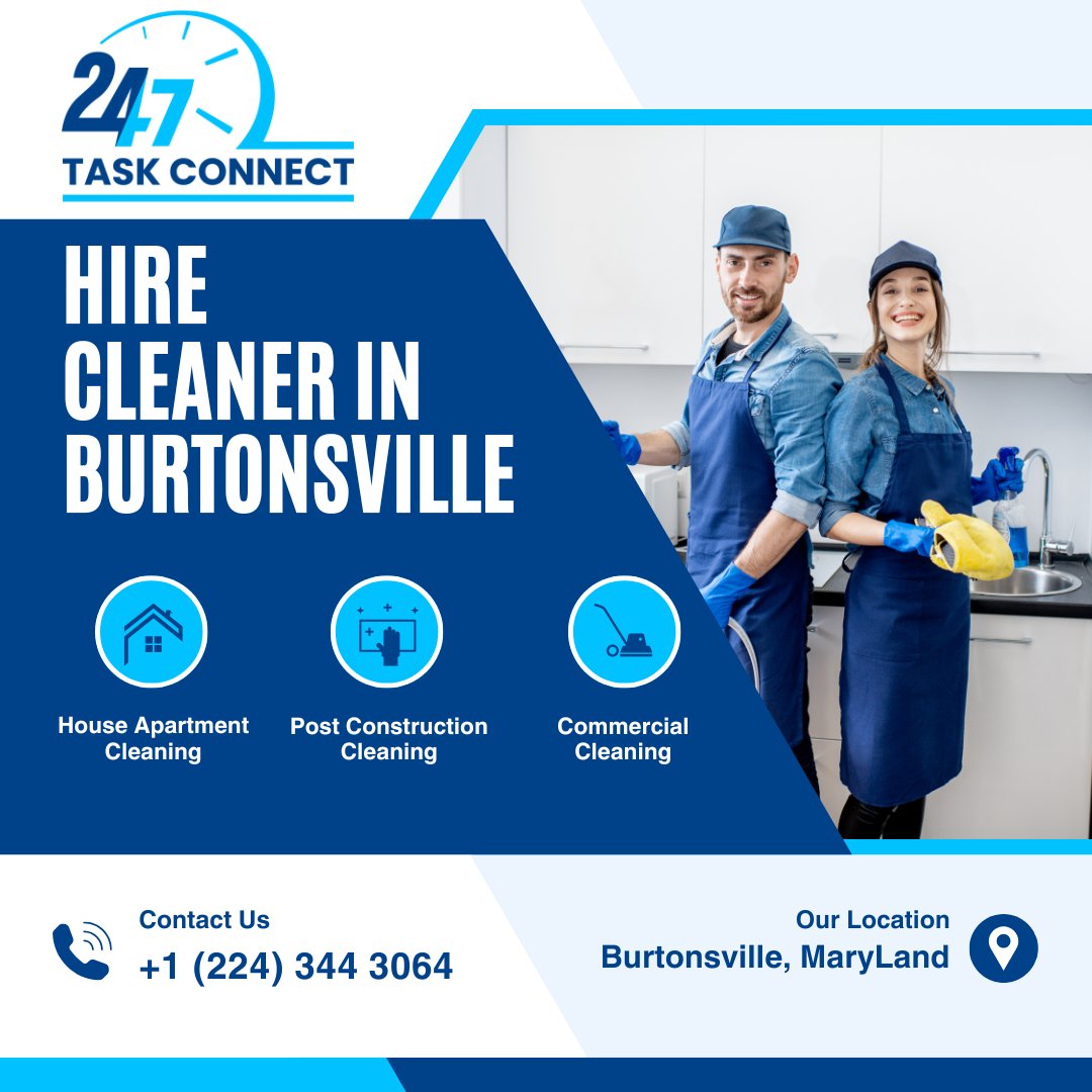 task_247's tweet image. 📞 Call Now: +1 (224) 344 3064
🔗 247taskconnect.com/hire-cleaner-i…
Tired of dust, clutter, or messy spaces?
🏠 Deep Home Cleaning
🧽 Move-In / Move-Out Services

#CleanerInBurtonsville #247TaskConnect #HomeCleaningService #OfficeCleaning #DeepCleanBurtonsville #HireCleaner #SparklingClean