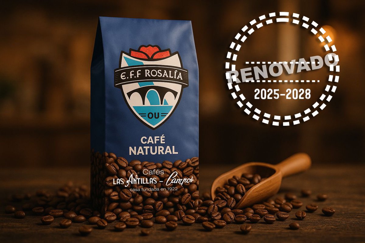 EFF_Rosalia's tweet photo. 🌟 ¡Gran nova! 🎉 @AntillasCampos ☕️ renova o seu compromiso como patrocinador da @EFF_Rosalia Agradecemos o seu incondicional apoio 💙 dende os nosos inicios, impulsando o crecemento das nosas xogadoras. Xuntos, ¡ata a victoria! ⚽💪 #FebreAzul #CafésCampos #Rosalía https://t.co/k2wocm55LK