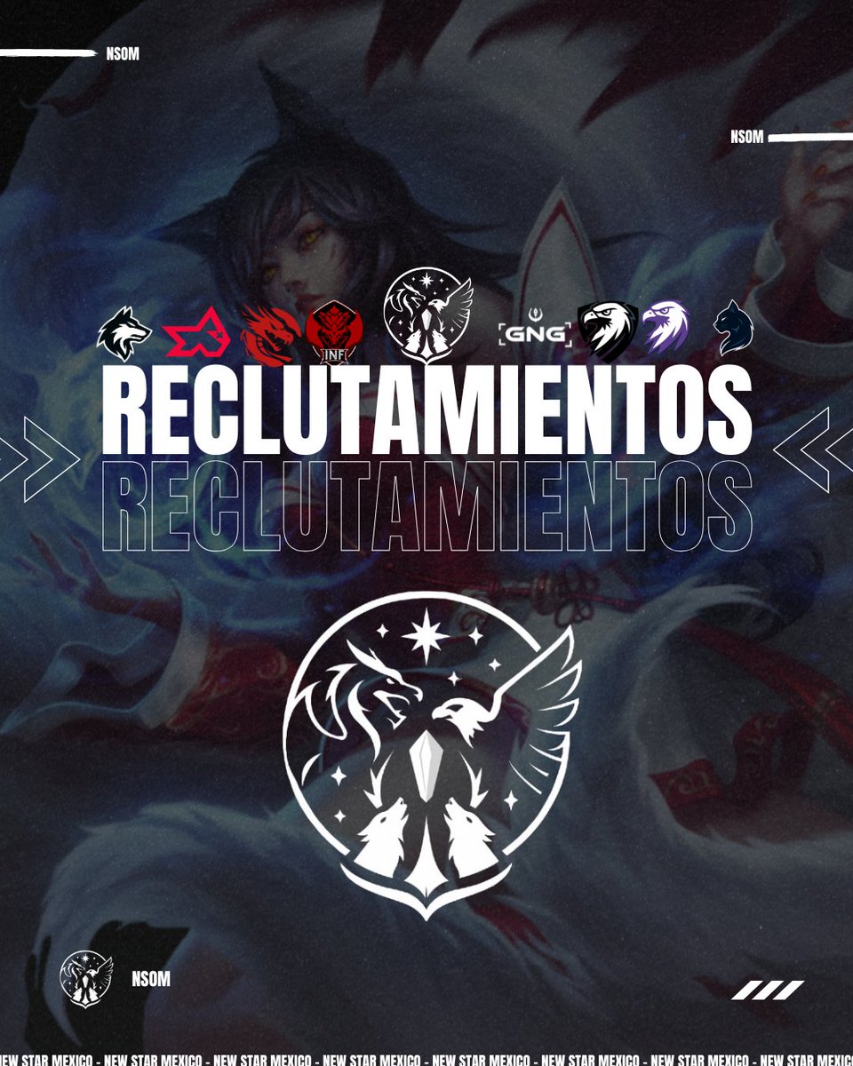 NewStarMex's tweet photo. New Star Mx Te esta buscando! 📷
Estas en busca de un equipo?.
En nuestra organización puedes enviar una solicitud para quedar fichado en alguno de los equipos que tenemos (Todas las líneas)!.
#NSOM #LeagueOfLegends https://t.co/i6CCHuMSLn