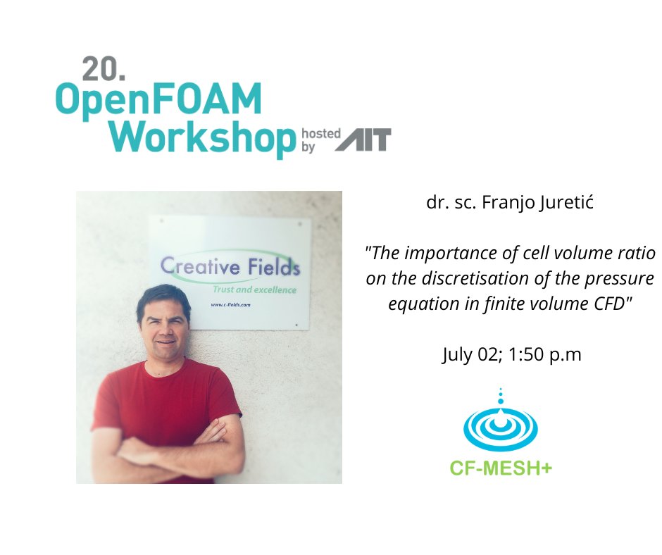 CFieldsHR's tweet image. [REMINDER] Join us tomorrow at the @of_ws  to hear more about the best meshing practices and the importance of the cell volume ratio.

#OpenFOAMWorkshop #AIT #Conference #CFD #meshing #CFDMeshingMadeSimple