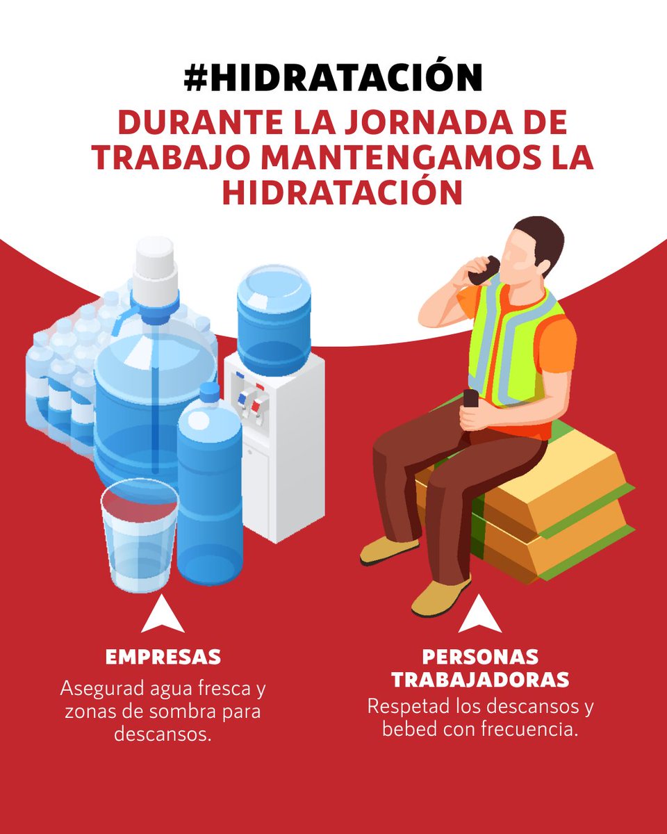 INSST_MITES_GOB's tweet photo. 🌞 ¿List@ para el calor?
🏗️ Las empresas deben evaluar riesgos y las personas trabajadoras hidratarse, descansar y usar ropa adecuada
✅ Sigue nuestras recomendaciones y accede a la campaña👉https://t.co/YifYYS3V2X
🌍 El clima cambia, la PRL manda
#InfórmateYActúa #TrabajoyCalor https://t.co/bKKRLk6a3L