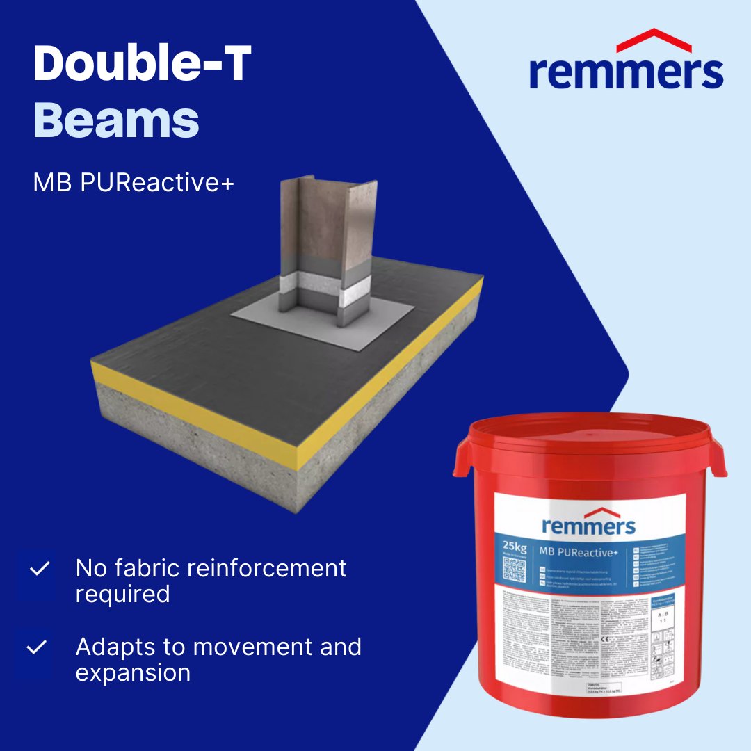 🛠️Protecting roof penetrations like Double-T beams? Movement = stress = potential leaks.
That’s why MB PUReactive TX is a game-changer:
✅Crack-bridging &amp; flexible
✅No fabric reinforcement needed
✅Handles thermal expansion with ease
Seal it once. Seal it right.
#lets_getitdone