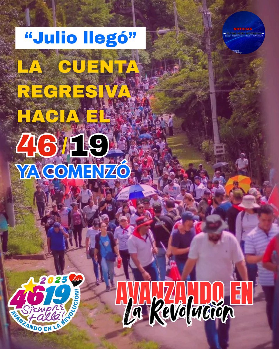 ✨🇳🇮 ¡Bienvenido julio! Inicia la cuenta regresiva hacia el 46 aniversario de nuestra Revolución Popular Sandinista. Un mes para recordar la historia, honrar a nuestros héroes y seguir construyendo patria. ❤️🖤✊🏻

#Noticias
#Nicaragua 
#noticiasúltimahoranicaragua