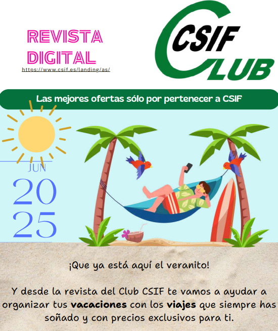 CSIFCantabria's tweet photo. ⛱️¡Ya llegó el verano! ¿Estás planeando tus vacaciones? ¿Tienes que hacer compras? 
Recuerda que sólo por pertenecer a CSIF tienes una amplia gama de descuentos con el Club CSIF. 
Más info 👇
https://t.co/i7BF4QH5gb
@CSIFnacional @CSIF_PRL @IgualdadCSIF @CsifUsc #clubcsif https://t.co/cRgHSufzIH
