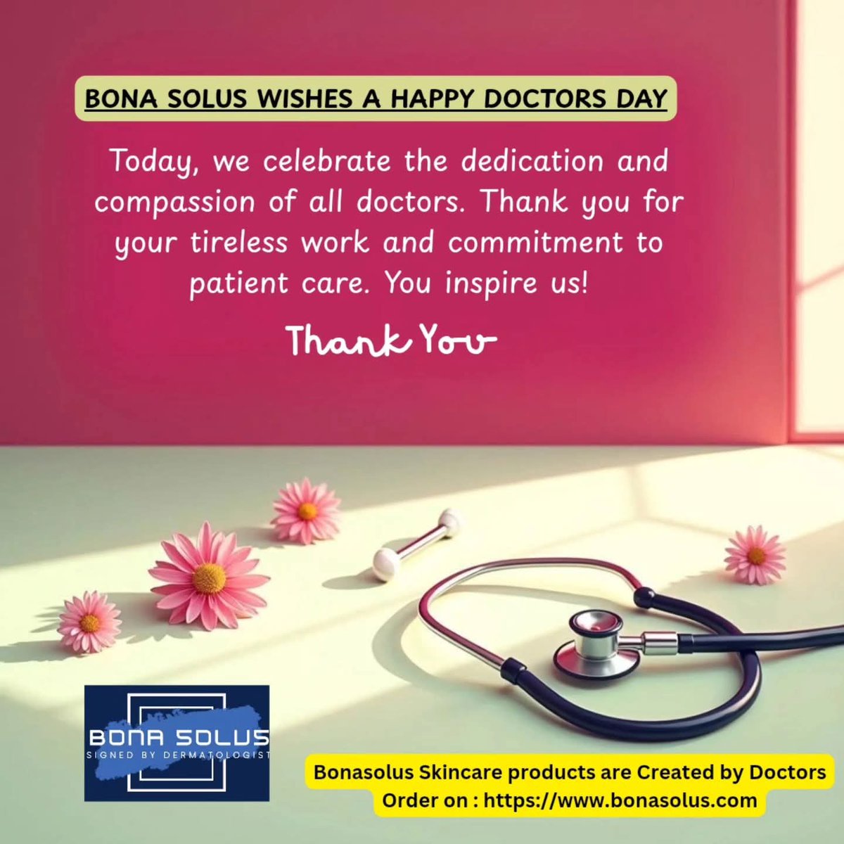 BonaSolus's tweet photo. Happy Doctor’s Day! 🩺
Bona Solus salutes every doctor for your selfless care, strength, and dedication. You are the true heroes of healing. 💙

Thank you for all that you do.
#DoctorsDay #ThankYouDoctors #BonaSolus #HealthcareHeroes #Gratitude #WhiteCoatWarriors https://t.co/AhF1CcROuo