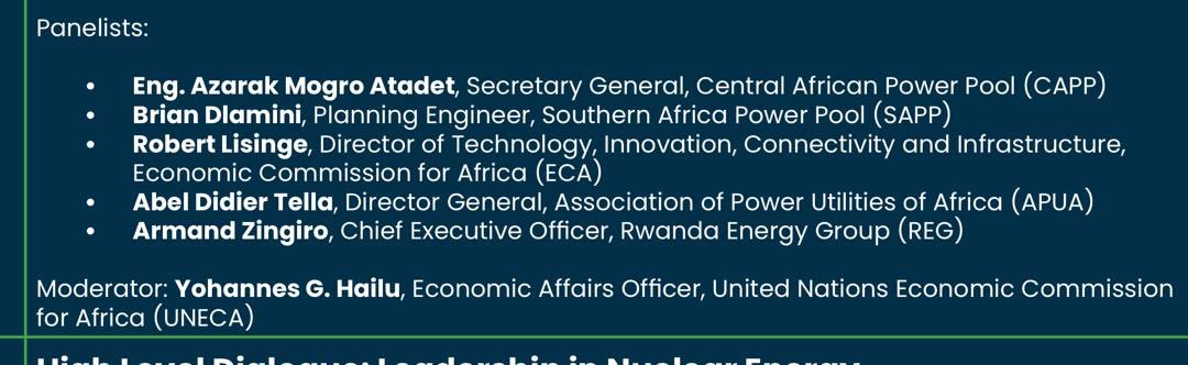 NUCLEAR ENERGY INNOVATION SUMMIT FOR AFRICA- NEISA KIGALI June 30- July 01, 2025

An impressive panel exploring the critical infrastructure needed for sustainable infrastructure for nuclear energy technology to enable deployment of small modular and micro reactors.

Key needs for