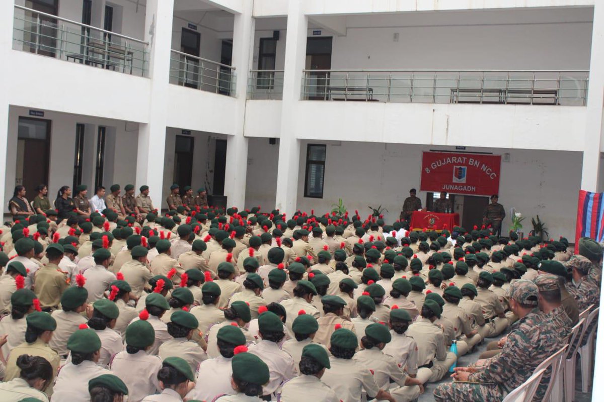 #NCC GUJARAT

Brig K Loganathan, Gp Cdr NCC Rajkot visited the ongoing CATC of 8 Gujarat Battalion at Junagadh on 01 Jul 25. He was briefed by the Camp Comdt about the activities that were conducted during the Camp. The Gp Cdr also interacted with the Guj Dte Sports Shooting Team