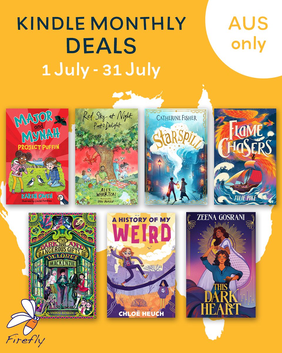 Firefly Press (@fireflypress) on Twitter photo ✨DEAL ALERT✨
This month’s #KindleMonthlyDeals in Australia include books from:
<a href="/AuthorKarenOwen/">Karen Owen</a> <a href="/alexwhartonpoet/">Alex Wharton</a> <a href="/FisherAuthor/">Catherine Fisher author ***The Clockwork Crow.</a> <a href="/Juliepike/">Julie Pike</a> #YvonneBanham <a href="/clogsulike/">Chloe Heuch is off to Threads now</a> and <a href="/ZeenaGos/">Zeena Gos</a> 📚🧡
Deal ends 31st July. Get your copy here: amazon.com.au/s?k=firefly+pr… ✨DEAL ALERT✨
This month’s #KindleMonthlyDeals in Australia include books from:
<a href="/AuthorKarenOwen/">Karen Owen</a> <a href="/alexwhartonpoet/">Alex Wharton</a> <a href="/FisherAuthor/">Catherine Fisher author ***The Clockwork Crow.</a> <a href="/Juliepike/">Julie Pike</a> #YvonneBanham <a href="/clogsulike/">Chloe Heuch is off to Threads now</a> and <a href="/ZeenaGos/">Zeena Gos</a> 📚🧡
Deal ends 31st July. Get your copy here: amazon.com.au/s?k=firefly+pr…