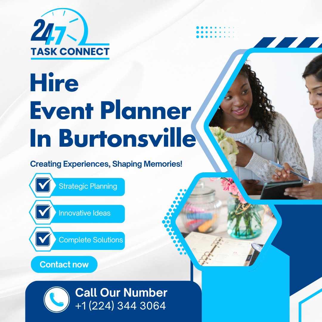 task_247's tweet image. 📞 Call Now: +1 (224) 344 3064
247taskconnect.com/hire-event-man…
Planning an event? Let our expert event managers in Burtonsville handle everything from start to finish. 
🎈 Weddings, Birthdays &amp;amp; Anniversaries
🏢 Corporate Events &amp;amp; Conferences
#EventManagementBurtonsville #247TaskConnect