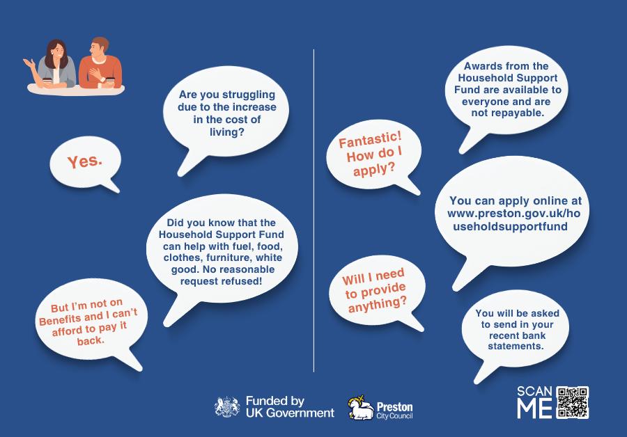 prestoncouncil's tweet image. You can apply for Household Support Fund grants if you're struggling to meet rising costs, even if you're not on any benefits
Each application is reviewed and awards made depending on your circumstances
*You will be asked to supply recent bank statements
preston.gov.uk/householdsuppo…