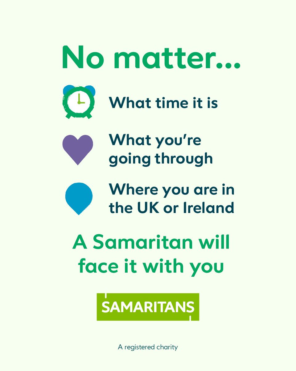 Suffolk User Forum (SUF) (@sufmentalwealth) on Twitter photo Every 10 seconds, <a href="/samaritans/">Samaritans</a> answer a call for help. We are proud to support Samaritans, an incredible cause that is needed now more than ever. To show our support, we will raise awareness on social media, as well as marking Samaritans Awareness Day on 24 July. 💚 Every 10 seconds, <a href="/samaritans/">Samaritans</a> answer a call for help. We are proud to support Samaritans, an incredible cause that is needed now more than ever. To show our support, we will raise awareness on social media, as well as marking Samaritans Awareness Day on 24 July. 💚