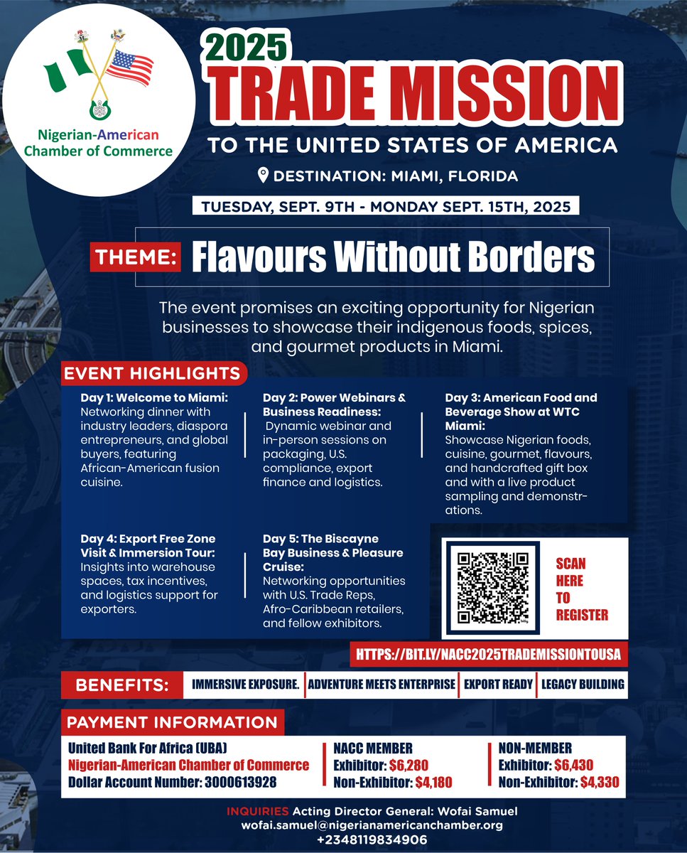 Registration ongoing - Deadline for Payment is July 15th. bit.ly/NACC2025TradeM…