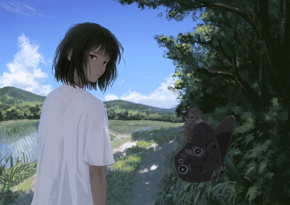 re9_ri's tweet image. 夏の木陰