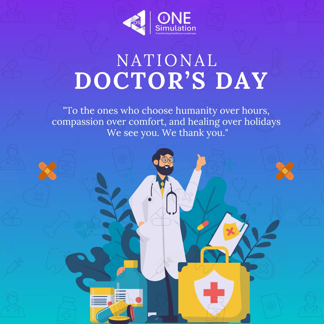 O_Simulation's tweet image. 👨‍⚕️👩‍⚕️To the ones who heal with heart and lead with care — #HappyDoctorsDay ! 🩺Your dedication inspires change every day.

At @O_Simulation , we’re honoured to support your journey with advanced training tools.💡
🌐onesimulation.co.in

#HealthcareHeroes #ThankYouDoctors