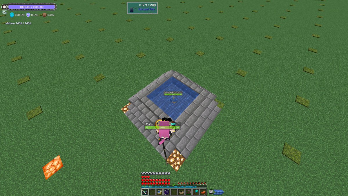 MMoongekko's tweet image. #マイクラ 
#iceandfire
暑くなってきたから

アイスドラゴン孵化させたんだ
#メスでした