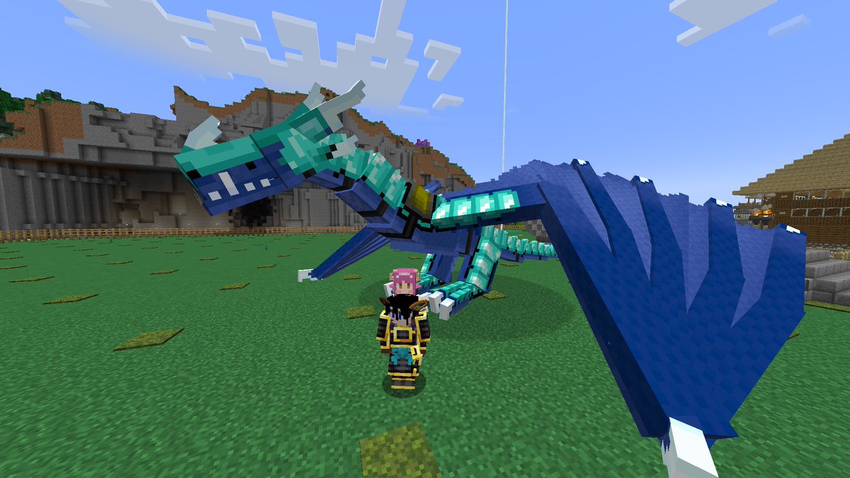 MMoongekko's tweet image. #マイクラ 
#iceandfire
暑くなってきたから

アイスドラゴン孵化させたんだ
#メスでした