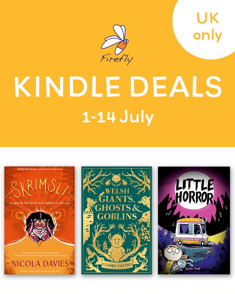 FireflyPress's tweet photo. ✨KINDLE DEAL UK✨

For TWO WEEKS only #Skrimsli by #NicolaDavies, #WelshGiantsGhostsAndGoblins by #ClaireFayers and #LittleHorror by @iDanielPeak are in a #KindleDeal 📚🧡

Deal ends 14th July. Grab it here:
https://t.co/oqCJDnrrTK https://t.co/jw3fR83Iwy