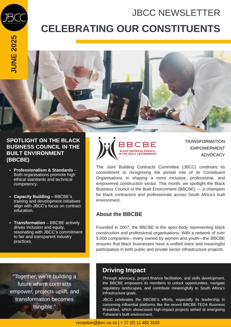 Dear Members,
🔦 Constituent Spotlight: BBCBE – Building Equity in Construction

At the JBCC, we know that a more inclusive construction industry is a stronger one.

🔗 Learn more about the BBCBE: bbcbe.org

📸 See highlights from the event: lnkd.in/d6H3cQFM