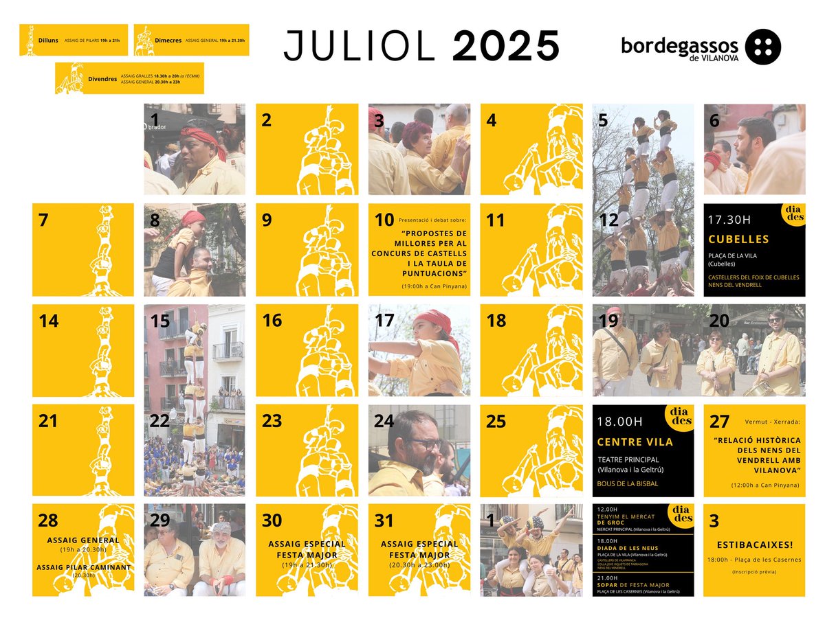 bordegassos's tweet image. ✍️Apunteu-vos tot el que tenim preparat aquest mes i no us perdeu res!
#sombordegassos #devilanova #castells