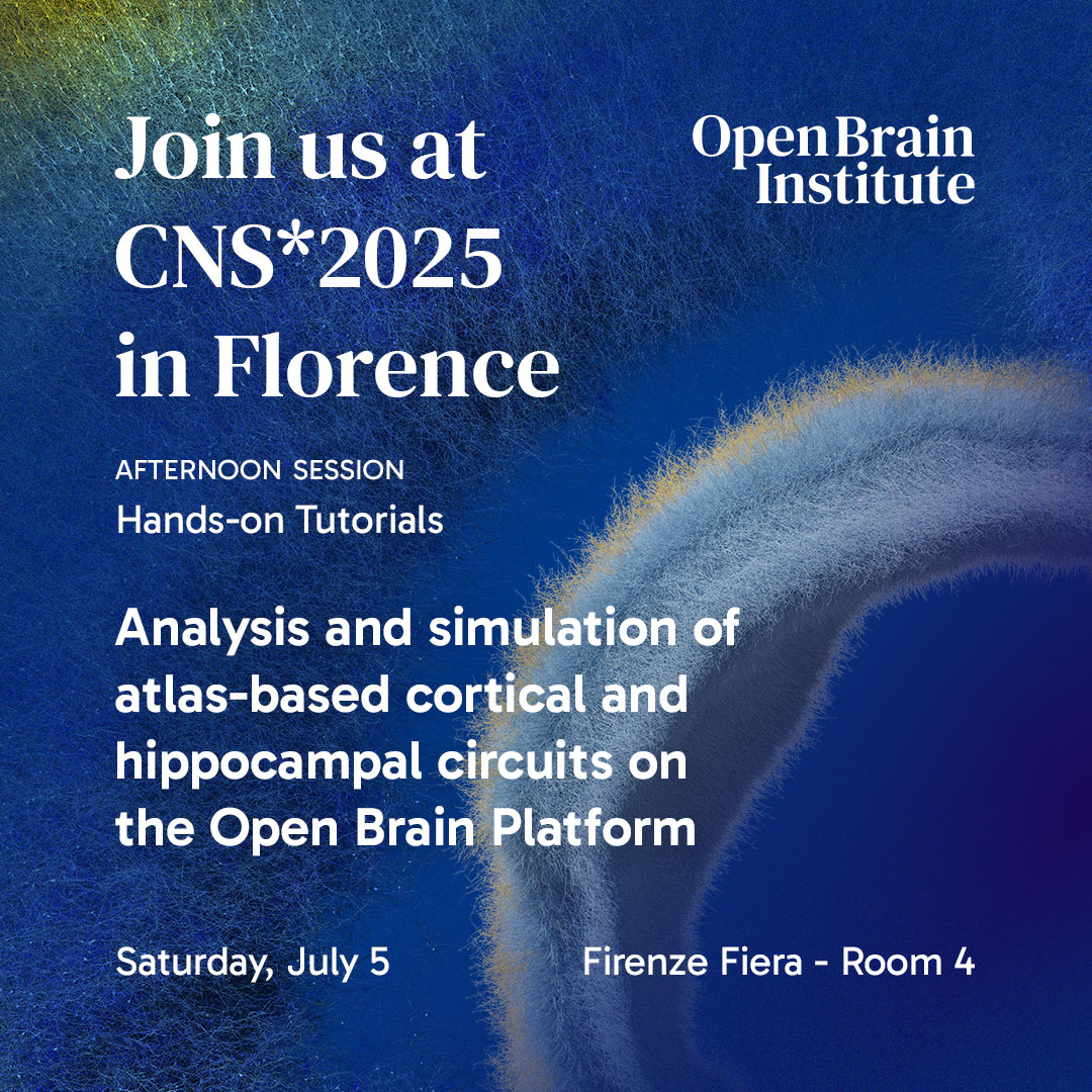 Open Brain Institute (@openbraininst) on Twitter photo Join the Open Brain Platform Tutorials at #CNS2025  
Afternoon Session (15:00–15:40):  Analysis and simulation of atlas-based cortical and hippocampal circuits on the Open Brain Platform
🔗 Full Program + Details: cns2025florence.sched.com/event/25kRZ/ex…
🔗 CNS website: cnsorg.org/cns-2025 Join the Open Brain Platform Tutorials at #CNS2025  
Afternoon Session (15:00–15:40):  Analysis and simulation of atlas-based cortical and hippocampal circuits on the Open Brain Platform
🔗 Full Program + Details: cns2025florence.sched.com/event/25kRZ/ex…
🔗 CNS website: cnsorg.org/cns-2025