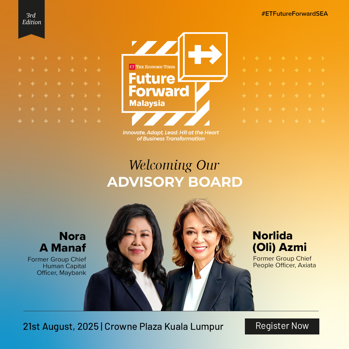 ETHRWorld South-East Asia (@ethrworldsea) on Twitter photo We’re honoured to welcome two visionary leaders shaping the future of work in Southeast Asia to the Advisory Board of The Economic Times Future Forward Southeast Asia Series 2025: Malaysia Chapter
Register now: hrsea.economictimes.indiatimes.com/future-forward…
#ETFutureForwardSEA #ETFutureForward We’re honoured to welcome two visionary leaders shaping the future of work in Southeast Asia to the Advisory Board of The Economic Times Future Forward Southeast Asia Series 2025: Malaysia Chapter
Register now: hrsea.economictimes.indiatimes.com/future-forward…
#ETFutureForwardSEA #ETFutureForward