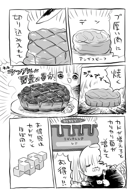 分厚いステーキ肉には切り込み入れよう 