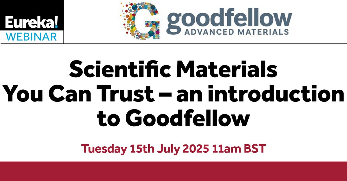 📢 📢 📢 Check out our upcoming webinar📢 📢 📢

Sponsored by Goodfellow, the webinar called, "Scientific Materials You Can Truth - an introduction" is set to go live on the 15th July.

Stay tuned to find out more.

#manufacturing #engineering #skills