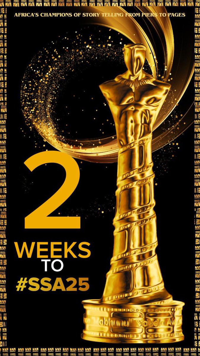 #SSA25 🏆🎞️ TWO WEEKS TO GO! 

From piers to pages, we honour Africa’s champions of storytelling 🎥 we are the voices that echo through generations. 

#SimonMabhunuSabelaAwards
#ChampionsOfStorytelling
#FromPiersToPages
#SSA25