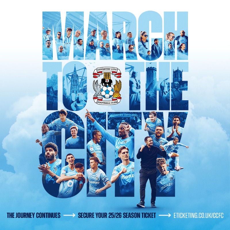 CoventryCityFC's tweet photo. Early Bird is over - but 25/26 Season Tickets are still on sale! 🎫