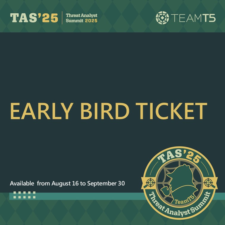 🚨 Early Bird Alert 🚨
The countdown begins—our Threat Analyst Summit is coming this December! Lock in your spot now and enjoy exclusive early bird pricing before it’s gone.
Why wait?
✅ Save big
✅ Secure your seat
✅ Be part of the most anticipated threat research event of the