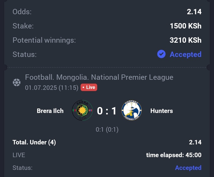 CalebianR's tweet image. 🎯 HT: Brera Ilch 0 - 1 Hunters
We said there won’t be many goals in this one… and so far, so good! 😎🔥

✅ Under 4 looking sharp at halftime!
📢 I told you, sometimes the best bet is knowing what won’t happen.

Who else got on this? 

Promo Code Kelev

#Under4  #Paripesa