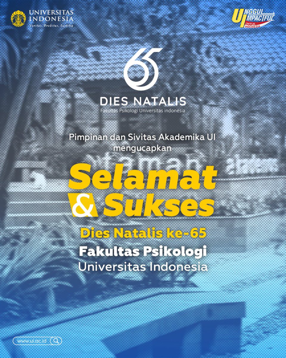 65 tahun bukanlah sekedar angka. Ia adalah perwujudan dari perjalanan panjang perkembangan ilmu pengetahuan untuk kemajuan dan kesejahteraan bangsa.

Teruslah berkarya, berinovasi dan berkontribusi untuk pembangunan manusia berkelanjutan di Indonesia.

Selamat Dies Natalis ke-65
