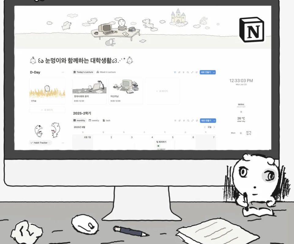 nunmeongi's tweet image. 대학생활을 위한 노션 템플릿 나왔습니다.
알림 신청해놓고 얼리버드로 저렴하게 구매하세용👍
airbridge.tumblbug.com/v4mtv3