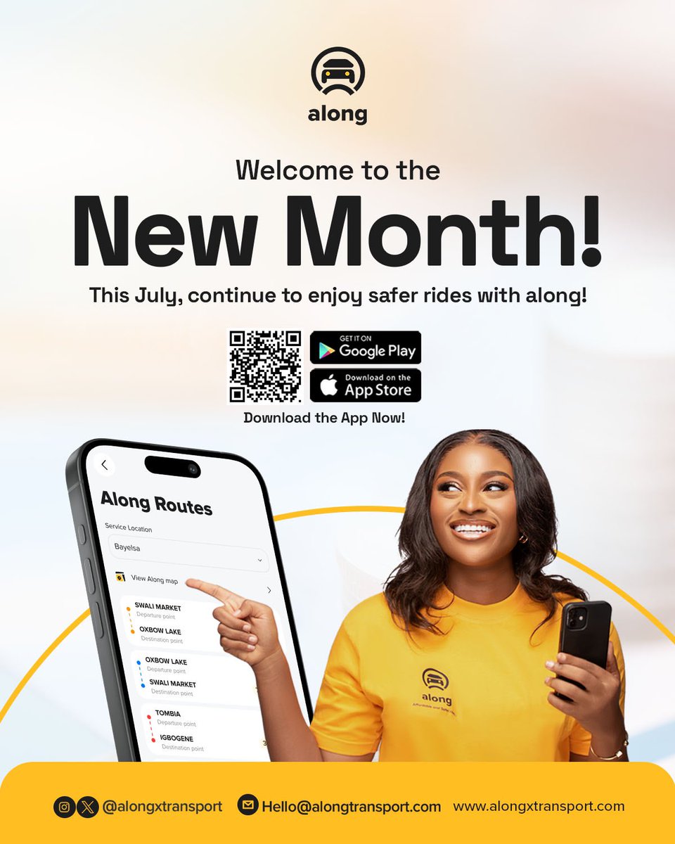 AlongxTransport's tweet image. Hello July! 🌞 As we welcome a new month, we at Along Transport are sending love and gratitude to our incredible riders and dedicated drivers. Your safety is our priority, and your comfort is our mission. 🤗

#Alongtransport #AffordableTravel #along #rider #saferides
