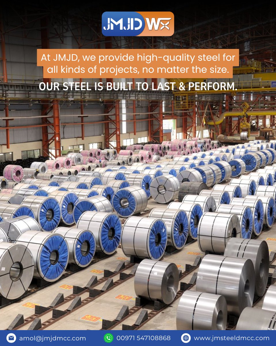 JmjdTrading's tweet image. Strength, durability, and performance – that's what we stand for. At JMJD, we provide premium quality steel for all your projects, no matter how big or small. 💪🔩 Our steel is built to last &amp;amp; perform.

Ready to build with the best?

#SteelQuality #BuildingStrong #JMJD