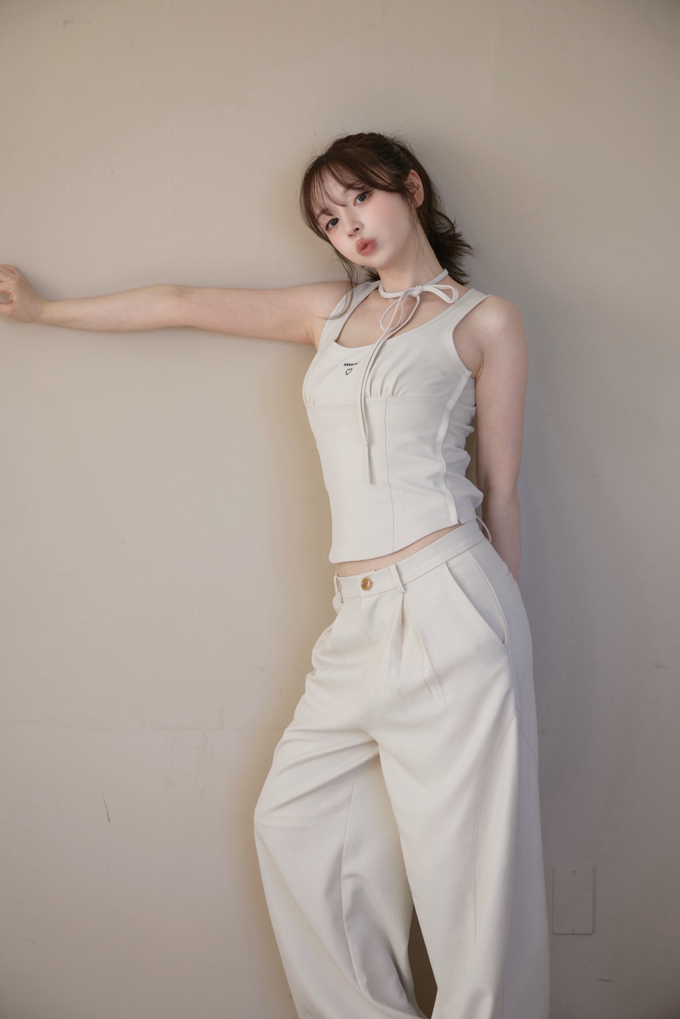 パンツ Highwaist ribbon pants andmary ANDMARY】Highwaist ribbon pants