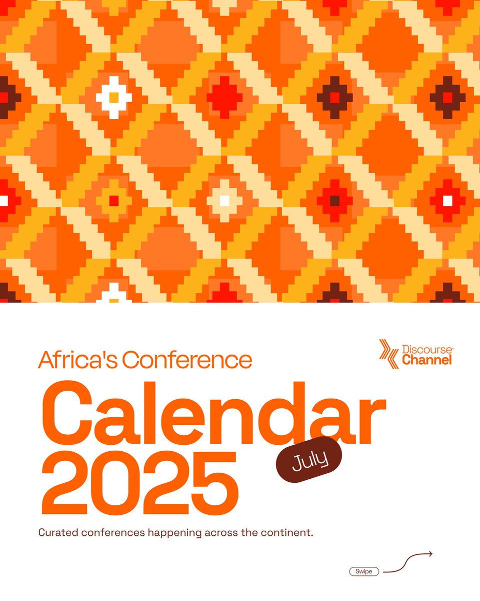 DChannelAfrica's tweet image. Africa is hosting BIG convos this July. 
From tech to trade, energy to education, the continent is ON.
Check out our curated July Conference Calendar and plan your next professional move.
#AfricaConferences #DiscourseChannel #JulyEvents #AfricaRising #KnowledgeIsPower