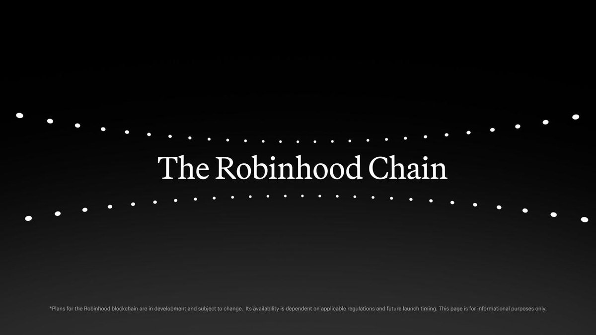 Robinhood Chain이 이더리움 L2로 런칭합니다. 어제 아무 생각 없이 @anoma 의 Intent에 대해 설명하려고  Robinhood를 예시로 들었는데요, 그 후 얼마 지나지 않아 로빈후드가 @arbitrum 의 L2 솔루션을 사용해 이더리움에 자체  L2 체인을