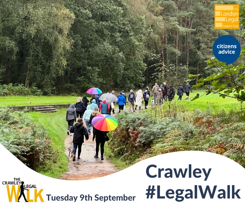 London Legal Support Trust (@londonlegal) on Twitter photo The Crawley #LegalWalk is back! π€©
We would love for you to join the Crawley community on Tuesday 9th September to raise vital funds for <a href="/CAWestSussex/">Citizens Advice in West Sussex (North South East)</a>
Sign up today and help support fair #AccessToJustice π€ zurl.co/ehONd The Crawley #LegalWalk is back! π€©
We would love for you to join the Crawley community on Tuesday 9th September to raise vital funds for <a href="/CAWestSussex/">Citizens Advice in West Sussex (North South East)</a>
Sign up today and help support fair #AccessToJustice π€ zurl.co/ehONd