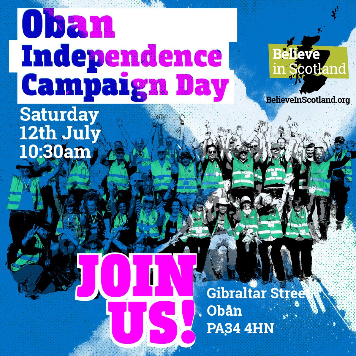 🙌 Believe in Scotland is coming to Oban on Saturday, July 12th for an Independence Campaign Day, working with Grassroots Oban and we’d love you to be part of it!

🤝 Click here to get involved: bit.ly/4eNZmkp