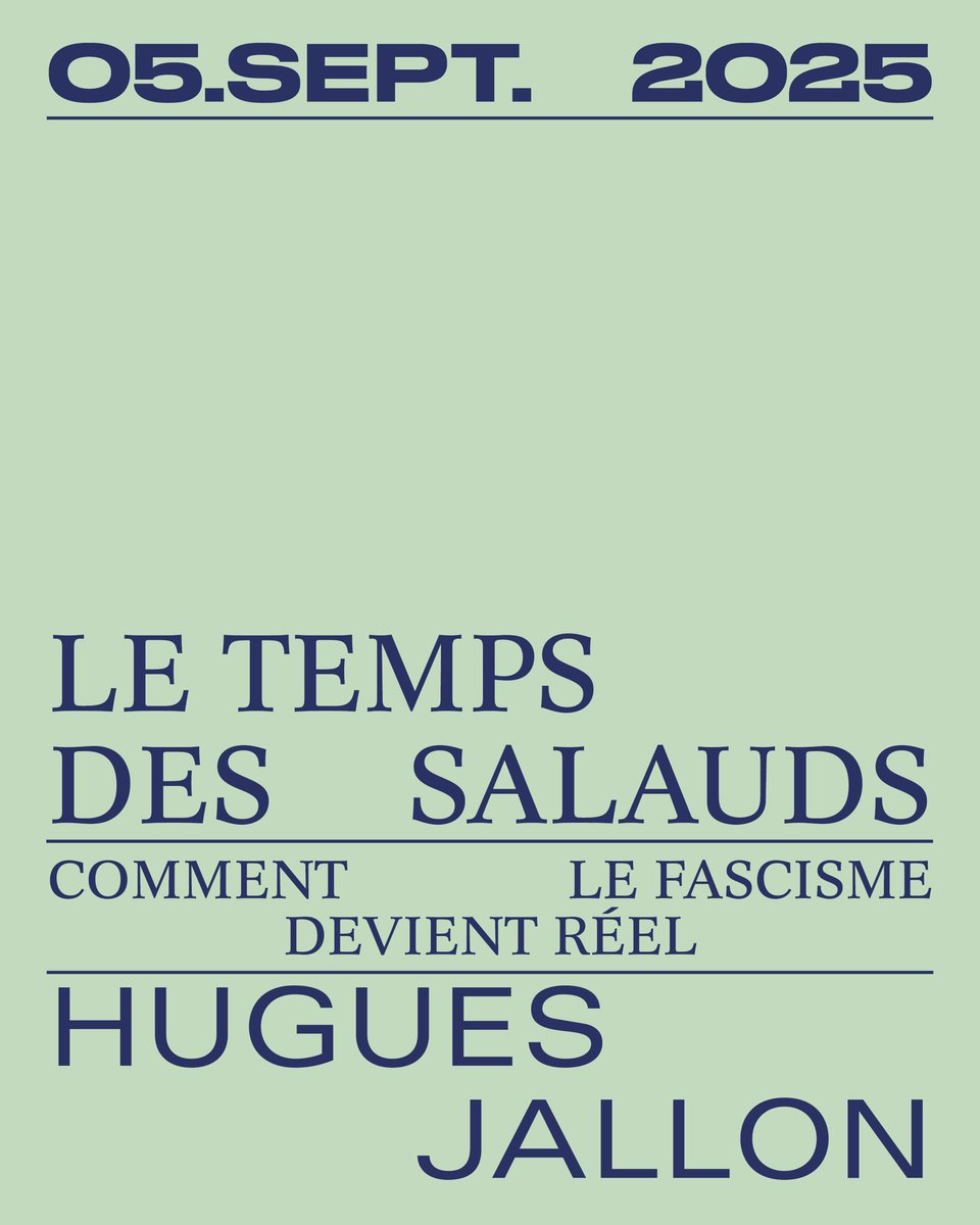 EDivergences's tweet image. 💥 Deuxième livre de la rentrée à paraître le 5 septembre 2025 : « Le temps des salauds • Comment le fascisme devient réel » de Hugues Jallon ! 

🔗 editionsdivergences.com/livre/le-temps…