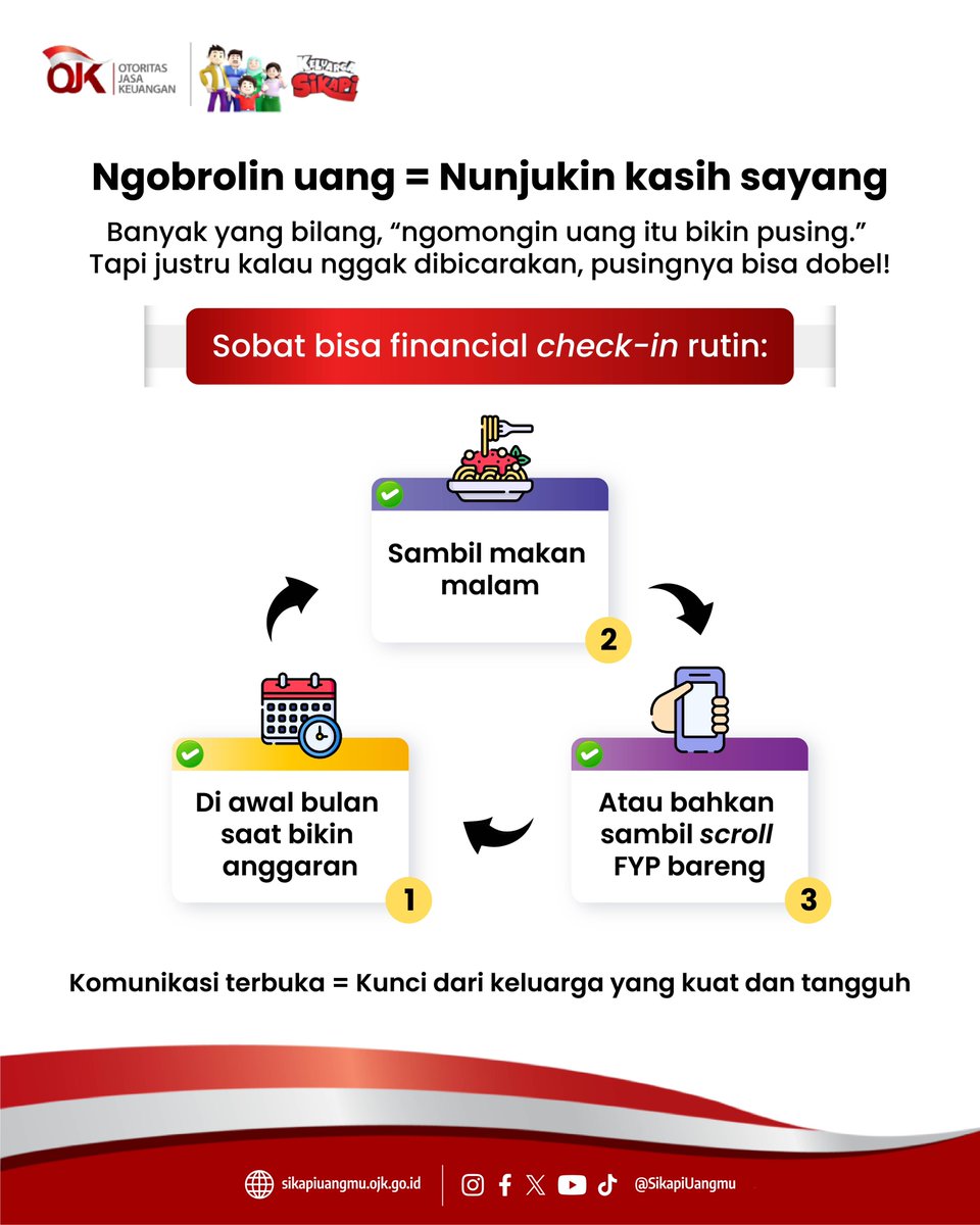 sikapiuangmu's tweet photo. #HariKeluargaNasional #HariKeluargaNasional2025 #TipsKeuangan #KeuanganKeluarga #FinansialKeluarga #FinancialCheckUp #FinancialCheckIn #DompetSehatRumahKuat #KeluargaTahanBanting #GENCARKAN #GENCARKAN2025 #GerakanNasionalCerdasKeuangan
(3/3) https://t.co/xzJZMiNC56