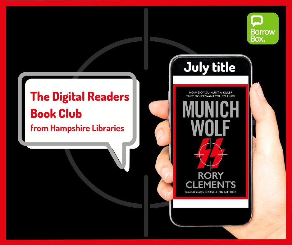 For July our online reading group, The Digital Readers, have chosen Munich Wolf by Rory Clements. 🗣️📕

Join the Facebook group: facebook.com/groups/TheDigi… and download the eBook/eAudiobook on BorrowBox.