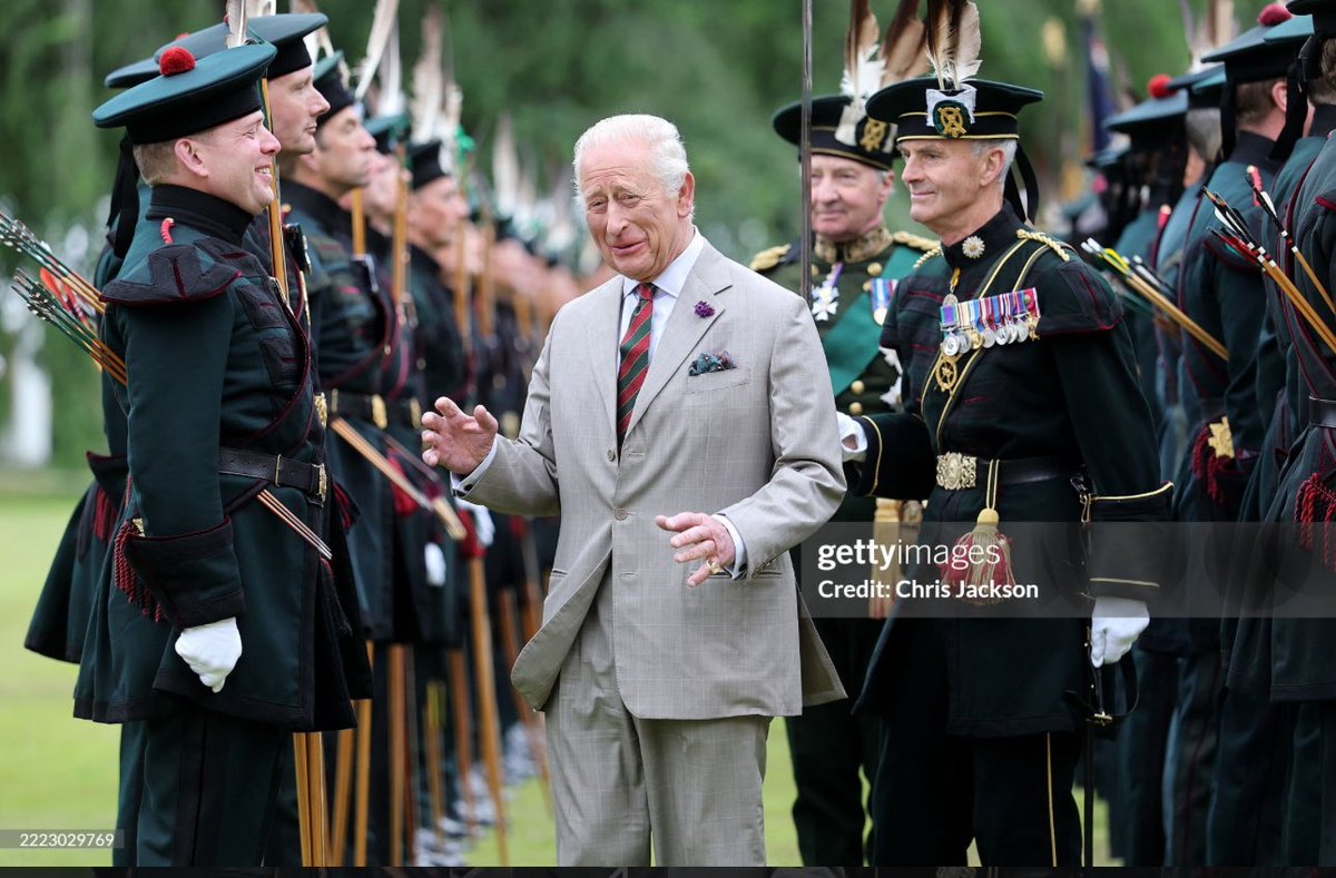 ChrisJack_Getty's tweet image. King Charles attends the Ceremony of the Keys in the gardens of The Palace of Holyrood House today in Edinburgh, Scotland 🏴
