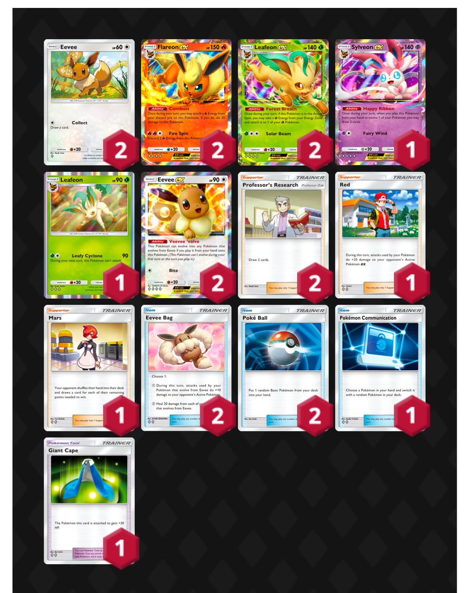 🐸FrogEX Eevee Grove • 30 USD Prize🐸
252人規模TOP16

本日深夜に行われた海外大会でベスト16の15位になりました〜‼️

使用した構築は
【リーフィア+ブースター】のブイズデッキです😎