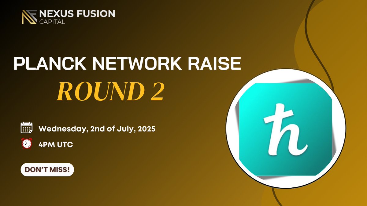 We're excited to announce a second round of Private Raise on <a href="/plancknetwork/">Planck</a>, the world's first #AI + #DePIN Layer 0 infrastructure! 🚀

✅️ Low Fdv 
📈 5x Upside from Entry Point
🔰 Protected Deal Terms
🔒 Locked TGE Date ( October]

This is another chance to get in early for