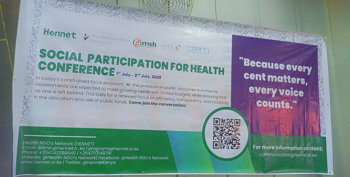 Mercy Wanjiku (@wanjikumerci) on Twitter photo Feeling so inspired as I am sitted in the ongoing Social Participation for Health Conference hosted by <a href="/HennetKenya/">Health NGOs Network (HENNET)</a>.
Really Learning a lot on Universal Health Care, Primary Health Care & innovative financing to create change as a young leader! #HealthForAll Feeling so inspired as I am sitted in the ongoing Social Participation for Health Conference hosted by <a href="/HennetKenya/">Health NGOs Network (HENNET)</a>.
Really Learning a lot on Universal Health Care, Primary Health Care & innovative financing to create change as a young leader! #HealthForAll