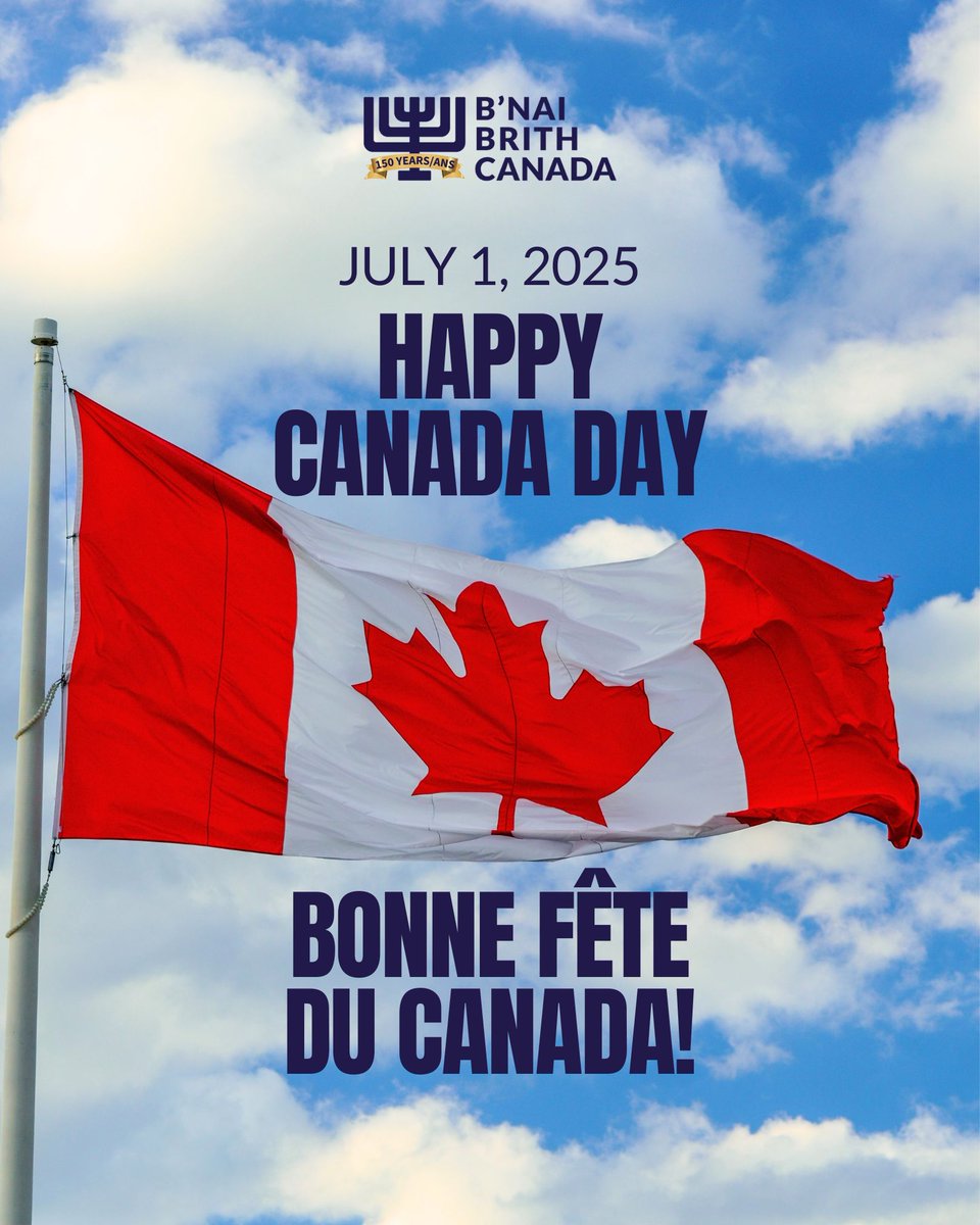 bnaibrithcanada's tweet image. Happy Canada Day! Bonne Fête Du Canada!
Wishing everyone a safe and happy Canada Day from coast to coast to coast! 🍁