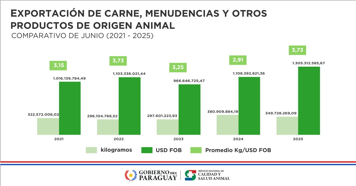 Estadísticas l Exportación de carne, menudencias y otros.