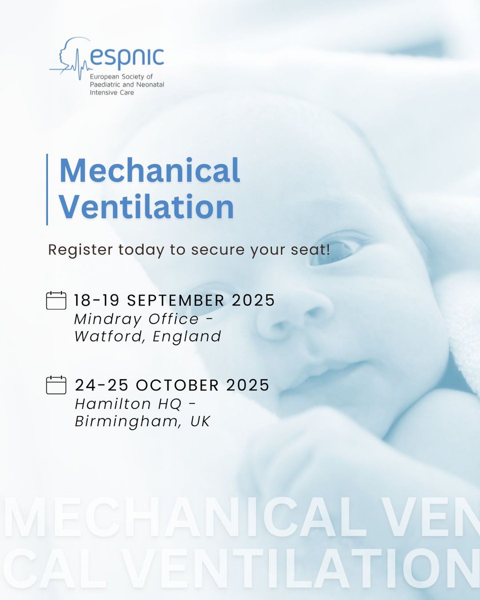 ESPNIC_Society's tweet image. Seats are selling fast for the #ESPNIC #MechanicalVentilation Courses! Don't miss out and register today!
📅 18-19 September 2025
To register 👉 bit.ly/3SWU5wK
📅 24-25 October 2025
To register 👉 bit.ly/44iWb09